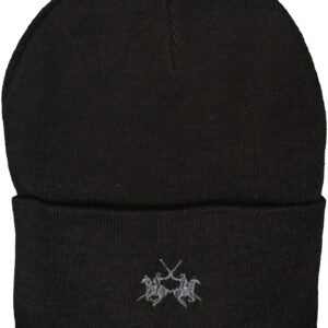 LA MARTINA BLACK MEN'S BEANIE