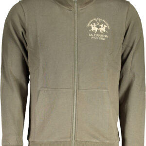 LA MARTINA MEN'S GREEN ZIPPED SWEATSHIRT