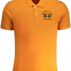 LA MARTINA MEN'S ORANGE SHORT SLEEVED POLO SHIRT