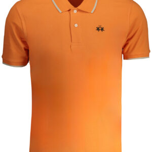 LA MARTINA MEN'S ORANGE SHORT SLEEVED POLO SHIRT