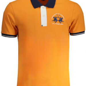 LA MARTINA MEN'S ORANGE SHORT SLEEVED POLO SHIRT