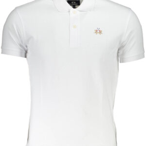 LA MARTINA MEN'S WHITE SHORT SLEEVED POLO SHIRT