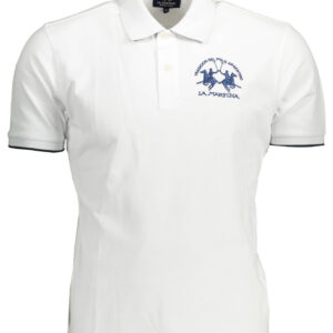 LA MARTINA MEN'S WHITE SHORT SLEEVED POLO SHIRT