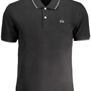 LA MARTINA MEN'S SHORT SLEEVE POLO BLACK
