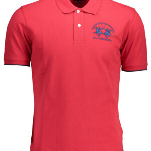 LA MARTINA MEN'S RED SHORT SLEEVED POLO SHIRT