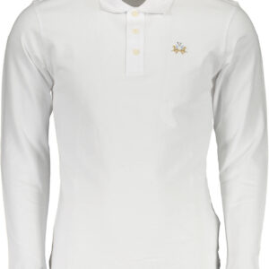LA MARTINA MEN'S WHITE LONG SLEEVE POLO SHIRT