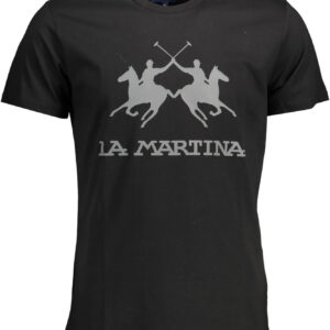 LA MARTINA MEN'S SHORT SLEEVE T-SHIRT BLACK