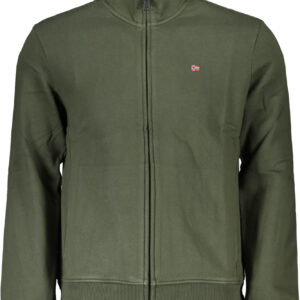 NAPAPIJRI MEN'S GREEN ZIP SWEATSHIRT