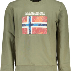 NAPAPIJRI GREEN MEN'S ZIPLESS SWEATSHIRT
