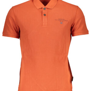 NAPAPIJRI MEN'S ORANGE SHORT SLEEVED POLO SHIRT