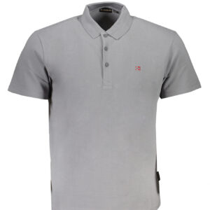 NAPAPIJRI MEN'S GRAY SHORT SLEEVED POLO SHIRT