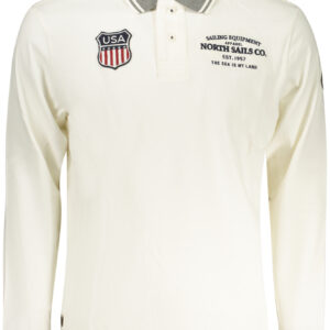 NORTH SAILS MEN'S LONG-SLEEVED POLO SHIRT WHITE