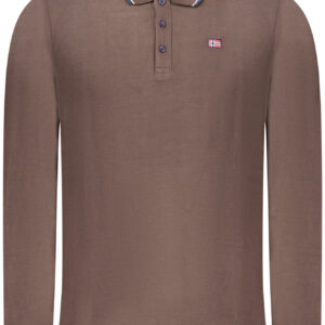 NORWAY 1963 MEN'S LONG-SLEEVE POLO SHIRT, BROWN