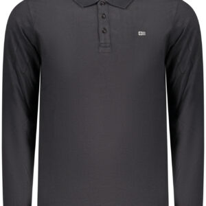 NORWAY 1963 MEN'S LONG-SLEEVED POLO SHIRT, BLACK