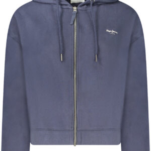 PEPE JEANS WOMEN'S BLUE ZIP-UP SWEATSHIRT