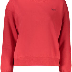 PEPE JEANS WOMEN'S RED ZIP-UP SWEATSHIRT