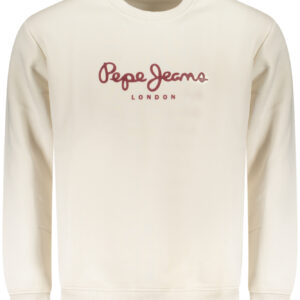 PEPE JEANS MEN'S WHITE ZIP-UP SWEATSHIRT