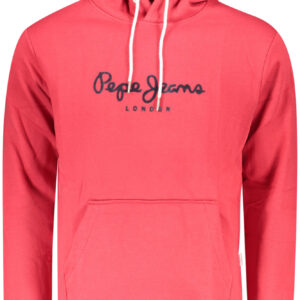 PEPE JEANS MEN'S RED ZIP-UP SWEATSHIRT