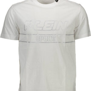 PLEIN SPORT WHITE MEN'S SHORT SLEEVE T-SHIRT