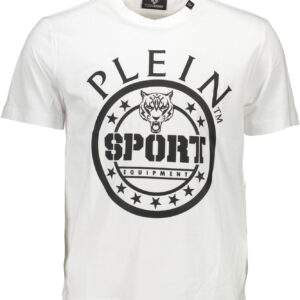 PLEIN SPORT WHITE MEN'S SHORT SLEEVE T-SHIRT