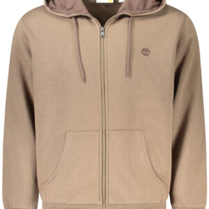 TIMBERLAND MEN'S BROWN ZIP-UP SWEATSHIRT