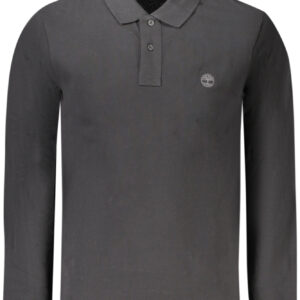 TIMBERLAND MEN'S LONG-SLEEVE POLO SHIRT BLACK