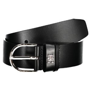 TOMMY HILFIGER WOMEN'S BLACK LEATHER BELT