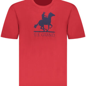 US GRAND MEN'S SHORT-SLEEVED RED T-SHIRT