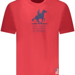 US GRAND MEN'S SHORT-SLEEVED RED T-SHIRT