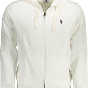 US POLO SWEATSHIRT WITH ZIP WHITE MAN