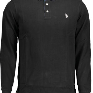 US POLO MEN'S LONG SLEEVED POLO BLACK