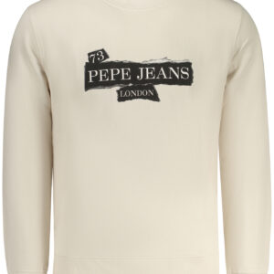 PEPE JEANS MEN'S BEIGE ZIP-UP SWEATSHIRT