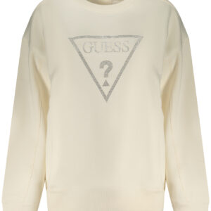GUESS JEANS WOMEN'S WHITE ZIP-UP SWEATSHIRT