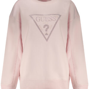 GUESS JEANS WOMEN'S PINK ZIP-UP SWEATSHIRT