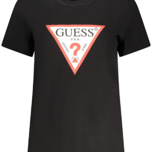GUESS JEANS WOMEN'S SHORT-SLEEVED T-SHIRT BLACK