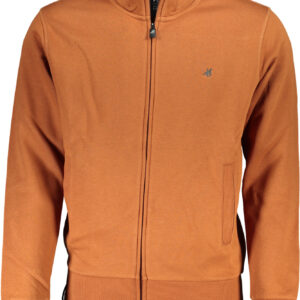 US GRAND MEN'S BROWN ZIP-UP SWEATSHIRT