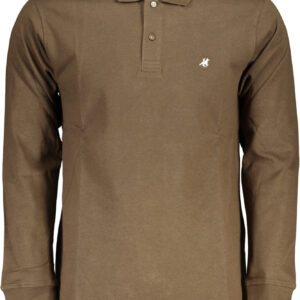 US GRAND MEN'S LONG-SLEEVE POLO SHIRT BROWN