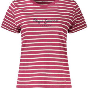 PEPE JEANS WOMEN'S PURPLE SHORT-SLEEVE T-SHIRT