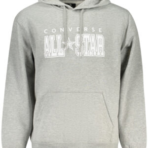 CONVERSE MEN'S GRAY ZIP-UP SWEATSHIRT