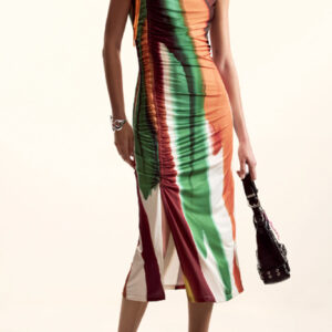 DESIGUAL WOMEN'S LONG DRESS IN BROWN