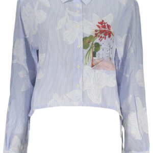 DESIGUAL WOMEN'S LONG-SLEEVED SHIRT, BLUE