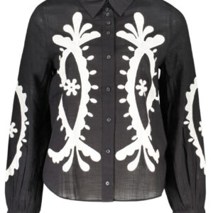 DESIGUAL WOMEN'S LONG-SLEEVED SHIRT, BLACK