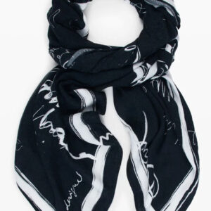 DESIGUAL WOMEN'S BLACK SCARF