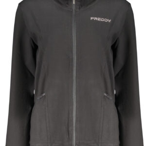 FREDDY WOMEN'S BLACK ZIP-UP SWEATSHIRT