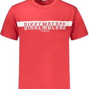 BIKKEMBERGS MEN'S SHORT-SLEEVED T-SHIRT, RED
