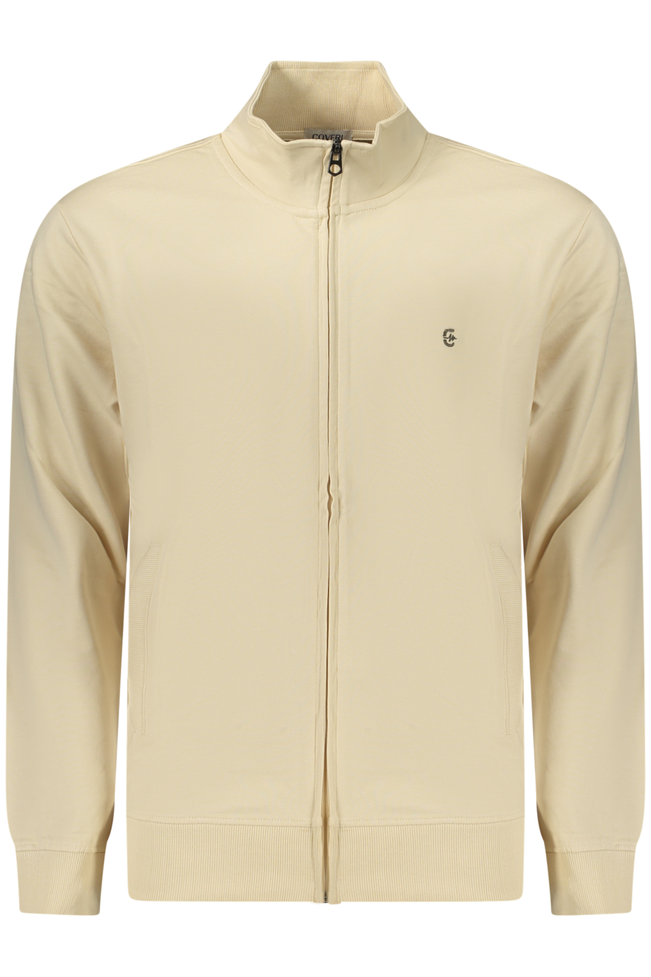 COVERI MOVING MEN'S BEIGE ZIP-UP SWEATSHIRT