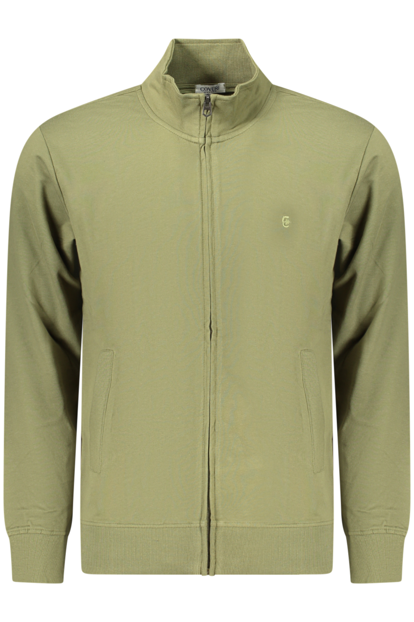COVERI MOVING MEN'S ZIP-UP SWEATSHIRT GREEN