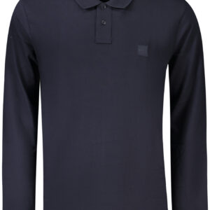 HUGO BOSS MEN'S LONG-SLEEVED POLO SHIRT, BLUE HUGO BOSS MEN'S LONG-SLEEVED POLO SHIRT, BLUE