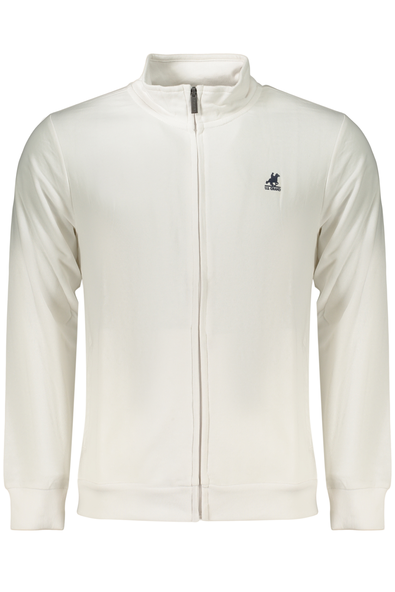 US GRAND MEN'S WHITE ZIP-UP SWEATSHIRT